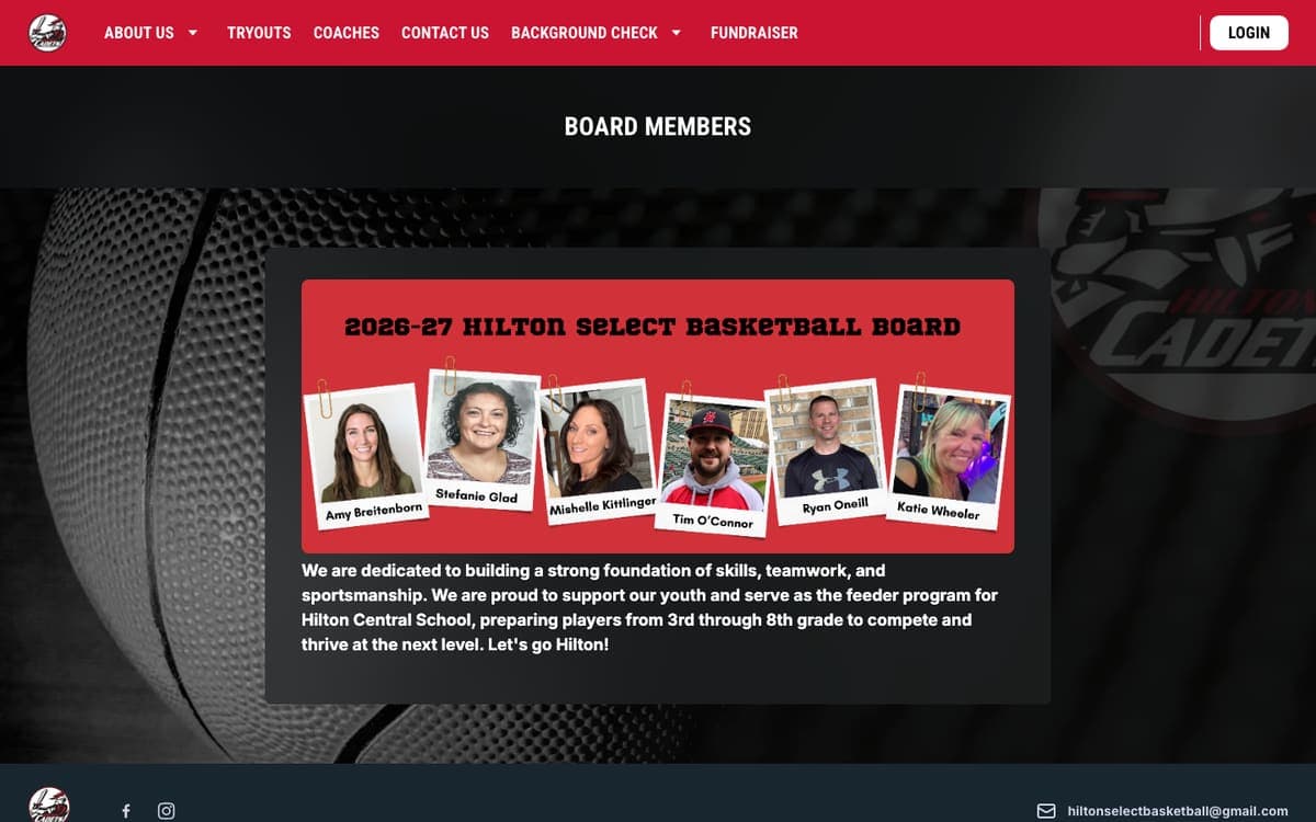 Hilton Select Basketball Board members page